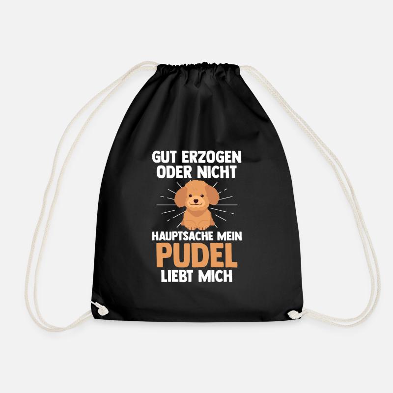 Hund Pudel - Turnbeutel - Schwarz