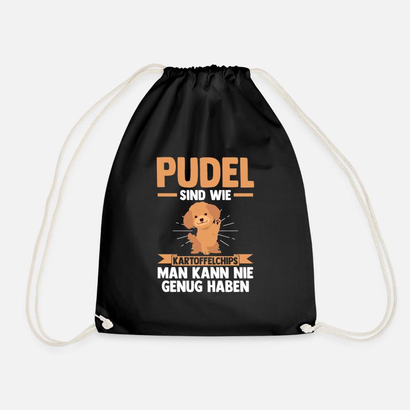 Hund Pudel - Turnbeutel - Schwarz