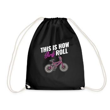 So Rolling Girls Bmx Racing Automobile Triathlon - Drawstring Bag - black - Front