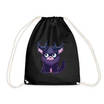 Goth Pastel mignon effrayant Kawaii Krampus chat - Sac de sport léger - noir - Devant