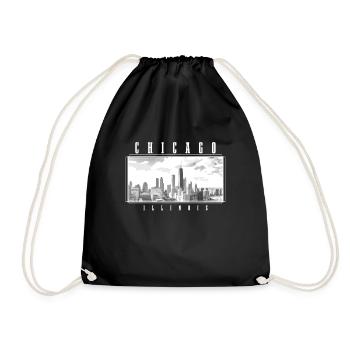 Chicago, Illinois - Drawstring Bag - black - Front