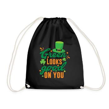 Green Looks Good On You St. Patrick's Day - Drawstring Bag - black - Front