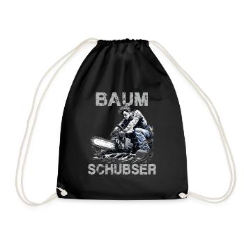 Baumschubser | Holzfäller T Forstwirt | Lustiges - Turnbeutel - Schwarz - Vorne