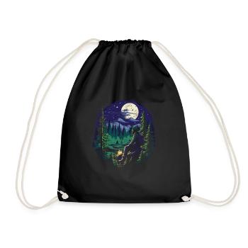 Hiking T for nature lovers and hiking fans Hiking - Drawstring Bag - black - Front