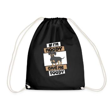 Dachshund Dachshund Funny - Drawstring Bag - black - Front