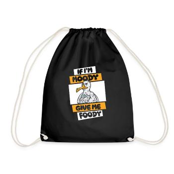 Mouette Drôle Si Je Suis De Mauvaise Humeur Donnez-Moi Gourmand - Sac de sport léger - noir - Devant