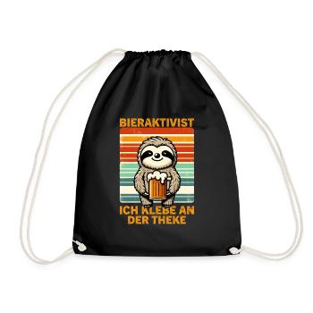 Bieraktivist Ich klebe an der Theke für - Turnbeutel - Schwarz - Vorne