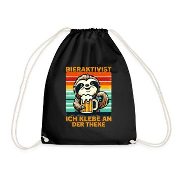Bieraktivist Ich klebe an der Theke für - Turnbeutel - Schwarz - Vorne