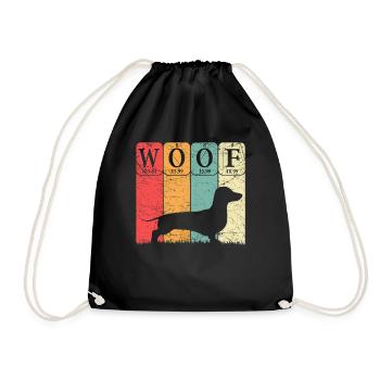 Dachshund Dog Periodic Table Elements Dog Lover - Drawstring Bag - black - Front
