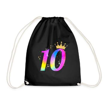 10. Geburtstag Geschenkidee Für 10 Jahre Alt - Turnbeutel - Schwarz - Vorne