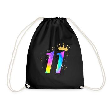 11. Geburtstag Geschenkidee Für 11 Jahre Alt - Turnbeutel - Schwarz - Vorne