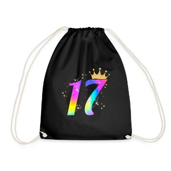17. Geburtstag Geschenkidee Für 17 Jahre Alt - Turnbeutel - Schwarz - Vorne