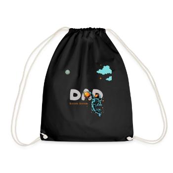 Outer Space Dad Birthday tee Shirt-First Trip. - Drawstring Bag - black - Front