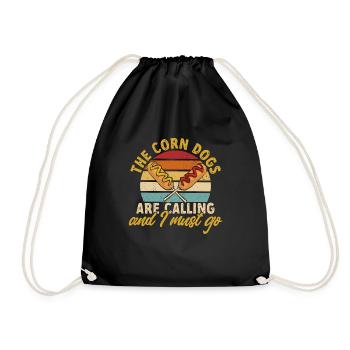 Corn Dog Corndog - Drawstring Bag - black - Front