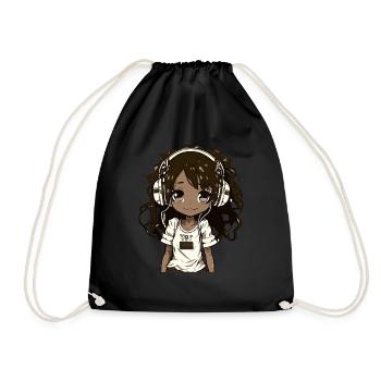 K-Pop Anime African American Kpop Musik - Turnbeutel - Schwarz - Vorne