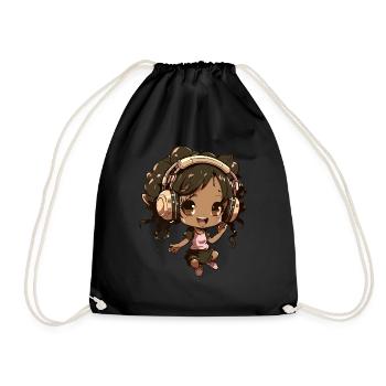 K-Pop Anime African American Kpop Musik - Turnbeutel - Schwarz - Vorne