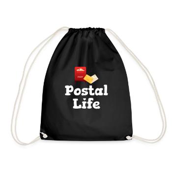 Postal Life Funny Worker Postman Postman - Drawstring Bag - black - Front