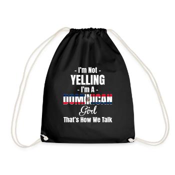 I don't scream, I'm a Dominican - Drawstring Bag - black - Front