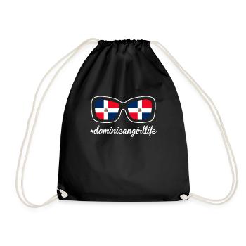 Dominican Girl Life Pride Camiseta - Drawstring Bag - black - Front