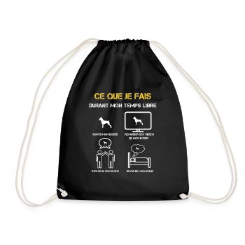 Boxer free time gifts - Drawstring Bag - black - Front