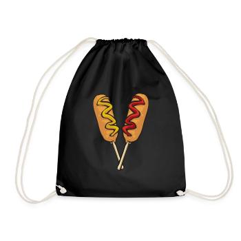 Corn Dog Corndog - Drawstring Bag - black - Front