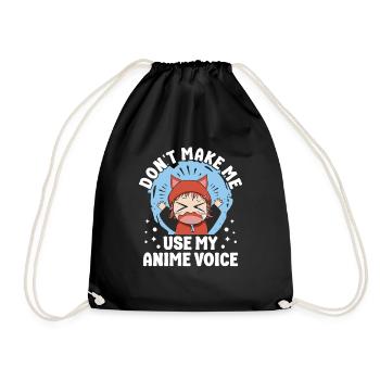 I Use My Anime Voice Japanese Anime Manga Otaku - Drawstring Bag - black - Front