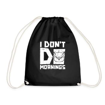 Red Panda Funny I Don't Do Mornings - Drawstring Bag - black - Front