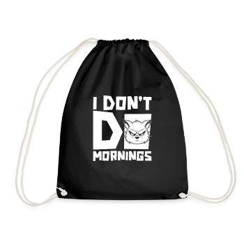 Panda roux Drôle Je ne fais pas de matins - Sac de sport léger - noir - Devant