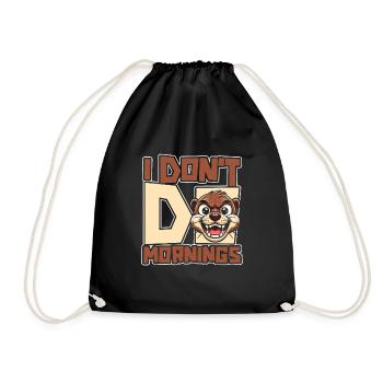Otter Funny I Don't Do Mornings - Drawstring Bag - black - Front