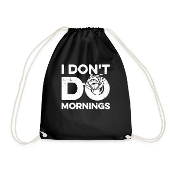 Monkey Funny I Don't Do Mornings - Drawstring Bag - black - Front