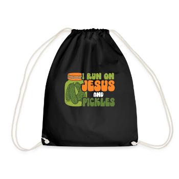 Pickles & Jesus Pickle Gemüseanbau - Turnbeutel - Schwarz - Vorne