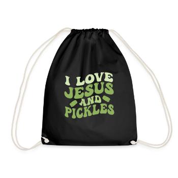 Pickles & Jesus Pickle Gemüseanbau - Turnbeutel - Schwarz - Vorne