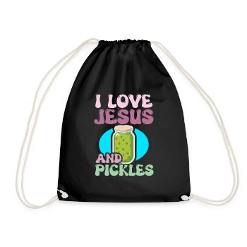 Pickles & Jesus Pickle Gemüseanbau - Turnbeutel - Schwarz - Vorne
