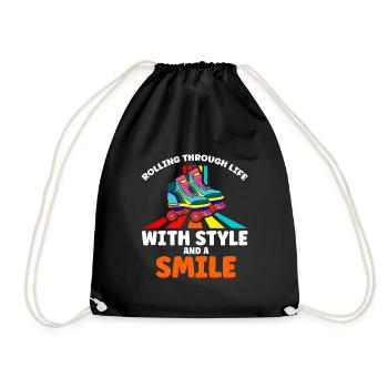Patins à roulettes drôle des années 80 Roller Disco patinage - Sac de sport léger - noir - Devant