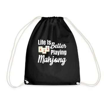Life Is Better When Playing - Drawstring Bag - black - Front