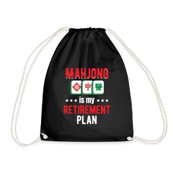 Mahjong Is My Retirement Plan Gambling - Drawstring Bag - black - Front