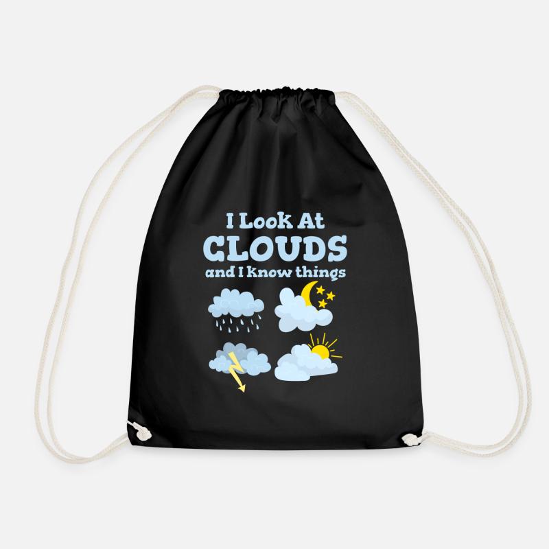 Ich Schaue Auf Wolken Und Ich Weiß Dinge Lustiger - Turnbeutel - Schwarz