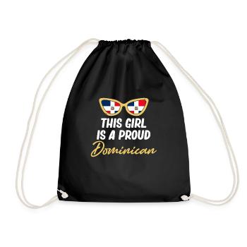 This girl is a proud Dominican - Drawstring Bag - black - Front
