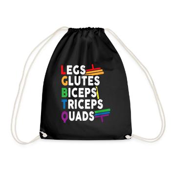 Legs Glutes Biceps Triceps Quads - Drawstring Bag - black - Front
