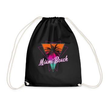 Miami Beach Florida USA Retro Vintage - Turnbeutel - Schwarz - Vorne
