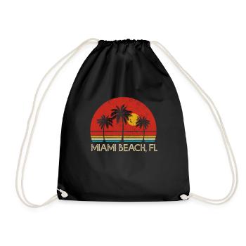 Miami Beach Florida USA Retro Vintage - Turnbeutel - Schwarz - Vorne