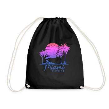 Miami Beach Florida USA Retro Vintage - Turnbeutel - Schwarz - Vorne