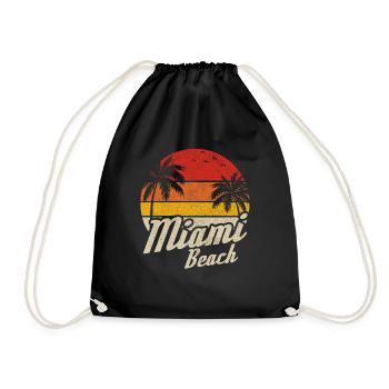 Miami Beach Florida USA Retro Vintage - Turnbeutel - Schwarz - Vorne