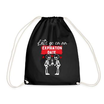 Date d’expiration - Death Skull cadeau de la Saint-Valentin - Sac de sport léger - noir - Devant