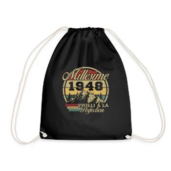 Millésime 1948 Vintage Cadeau Anniversaire - Sac de sport léger - noir - Devant