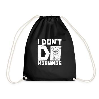 Bouledogue français drôle je ne fais pas les matins - Sac de sport léger - noir - Devant