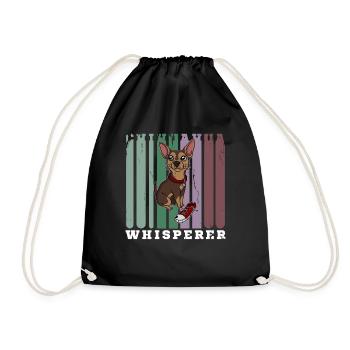 Whisperer Chihuahua Dog - Drawstring Bag - black - Front