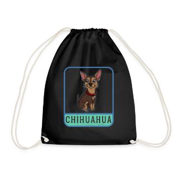 Shirt Chihuahua Dog - Drawstring Bag - black - Front