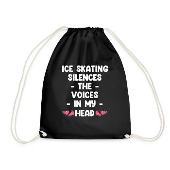 Ice skating gets the voices in my head to - Drawstring Bag - black - Front