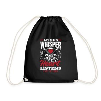 Emotional Zen Escape Relaxation Focus Music Lover - Drawstring Bag - black - Front